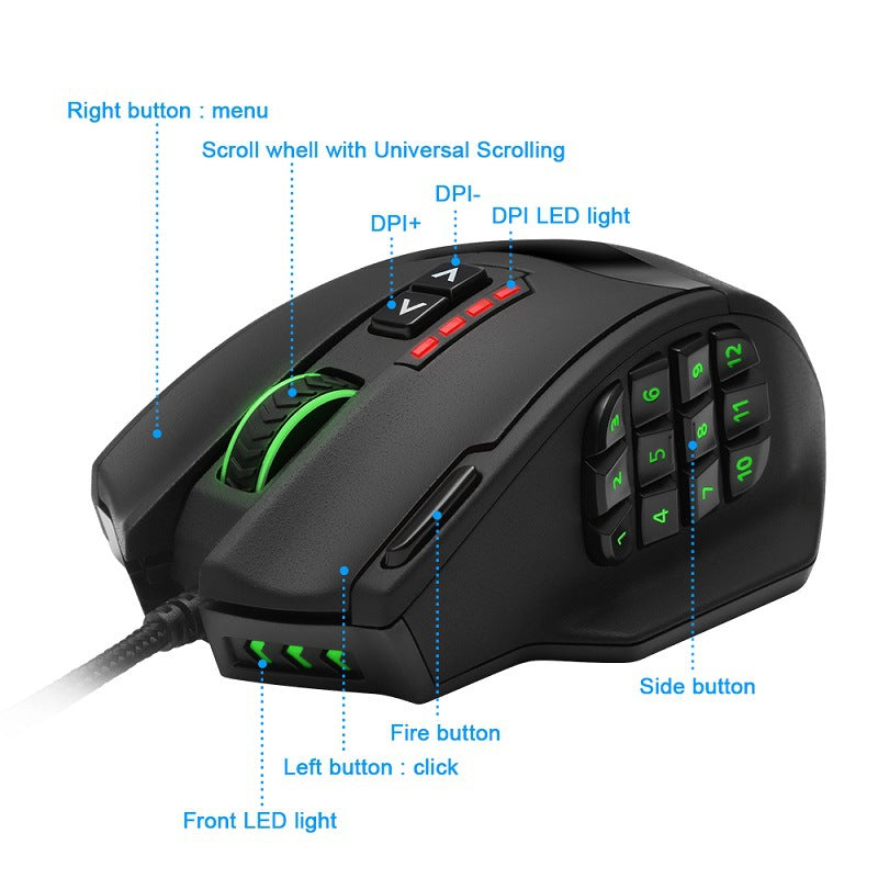 RGB Backlit Gaming Mouse – High-Precision Sensor with Custom Lighting & Ergonomic Design