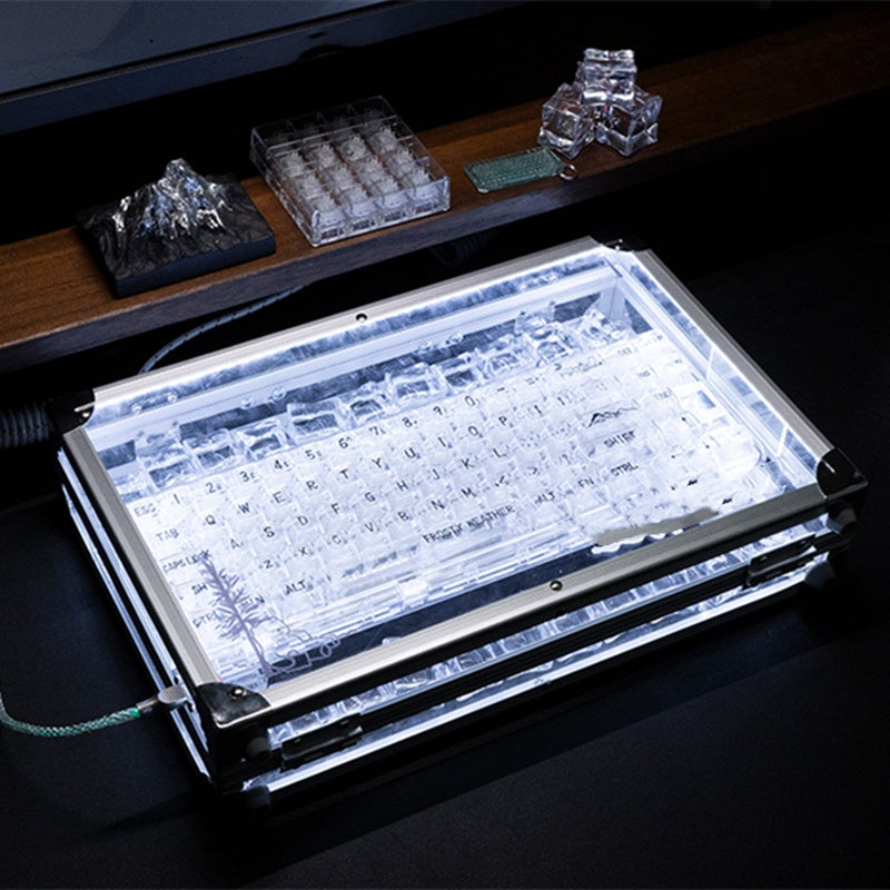 Ice-Through 69-Key Compact Wireless Mechanical Keyboard – RGB, Bluetooth & 2.4GHz
