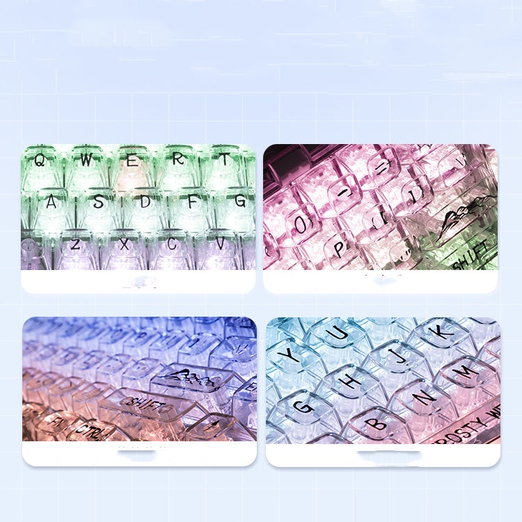 Ice-Through 69-Key Compact Wireless Mechanical Keyboard – RGB, Bluetooth & 2.4GHz
