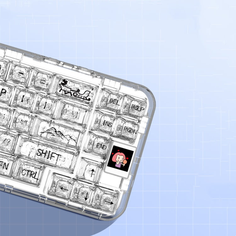 Ice-Through 69-Key Compact Wireless Mechanical Keyboard – RGB, Bluetooth & 2.4GHz
