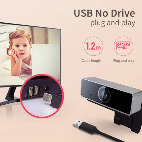 1080P HD Webcam with Auto Focus - USB Computer Camera with Microphone for Streaming