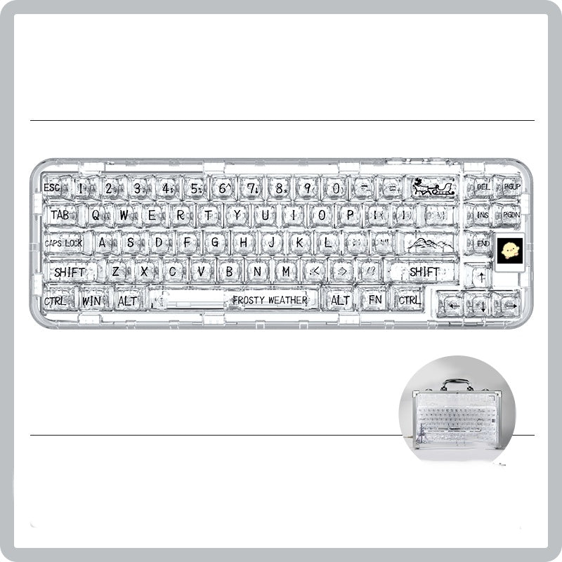 Ice-Through 69-Key Compact Wireless Mechanical Keyboard – RGB, Bluetooth & 2.4GHz